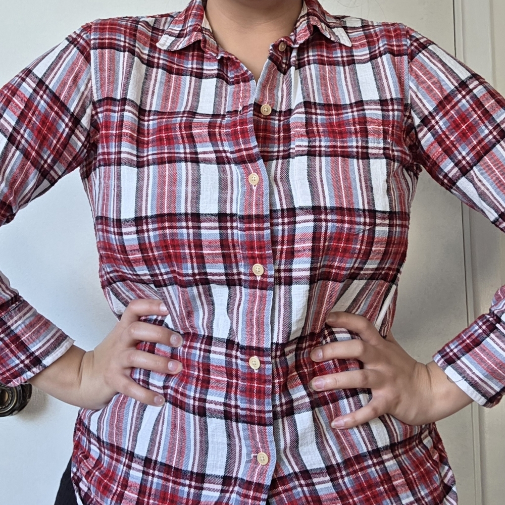 J Crew Plaid Long Sleeve Sz 4